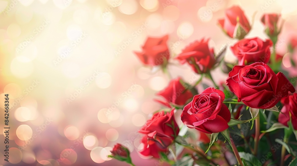 Red Roses Bouquet with Bokeh Background Red Roses Bouquet with Bokeh Background