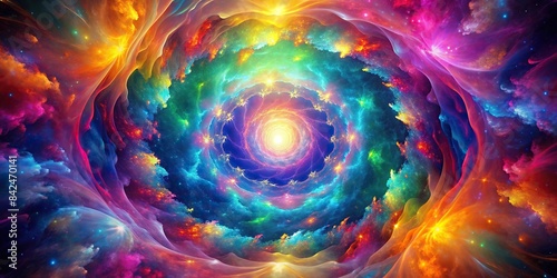 A swirling kaleidoscope of vibrant colors, reminiscent of a digital nebula, creates a dynamic and abstract backdrop, abstract, colorful, background, generative, ai, digital art, vibrant