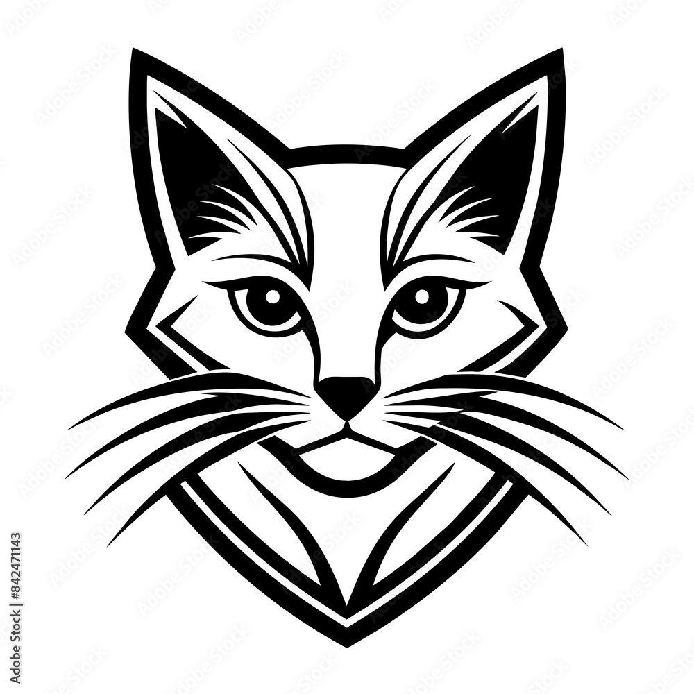 Obraz premium Cat logo vector art illustration