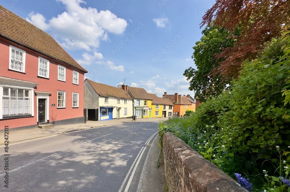 A row of historic houses on Watling Street, Thaxted, Essex, UK. A row of historic houses on Watling Street, Thaxted, Essex, UK.