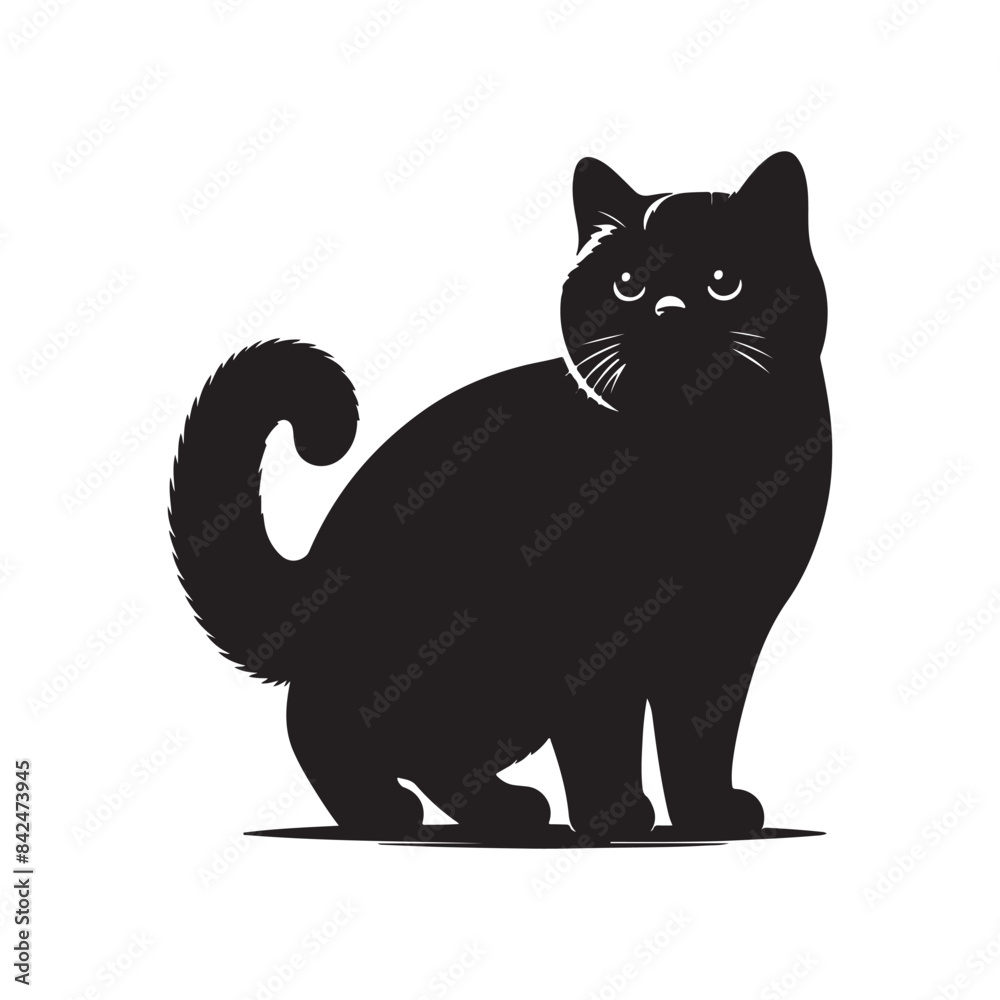 vector silhouette black cat in white background vector silhouette black cat in white background