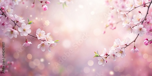 Softly blurred, pastel pink and white cherry and dogwood blossoms create a dreamy, ethereal springtime backdrop, spring, blossom, cherry blossom, dogwood, pastel, pink, white, dreamy photo