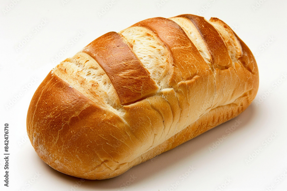 Photo of fresh baked bread generated with ai technology isolated on white color background Photo of fresh baked bread generated with ai technology isolated on white color background