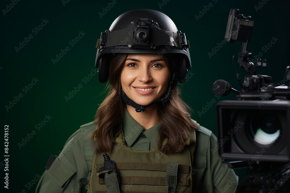 Professional reporter journalist in front of camera making breaking news reportage Generative AI picture Professional reporter journalist in front of camera making breaking news reportage Generative AI picture