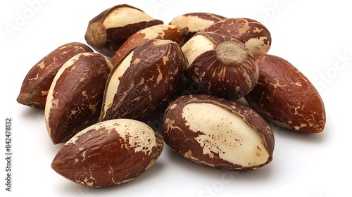 Isolated brazil nuts on a white background.