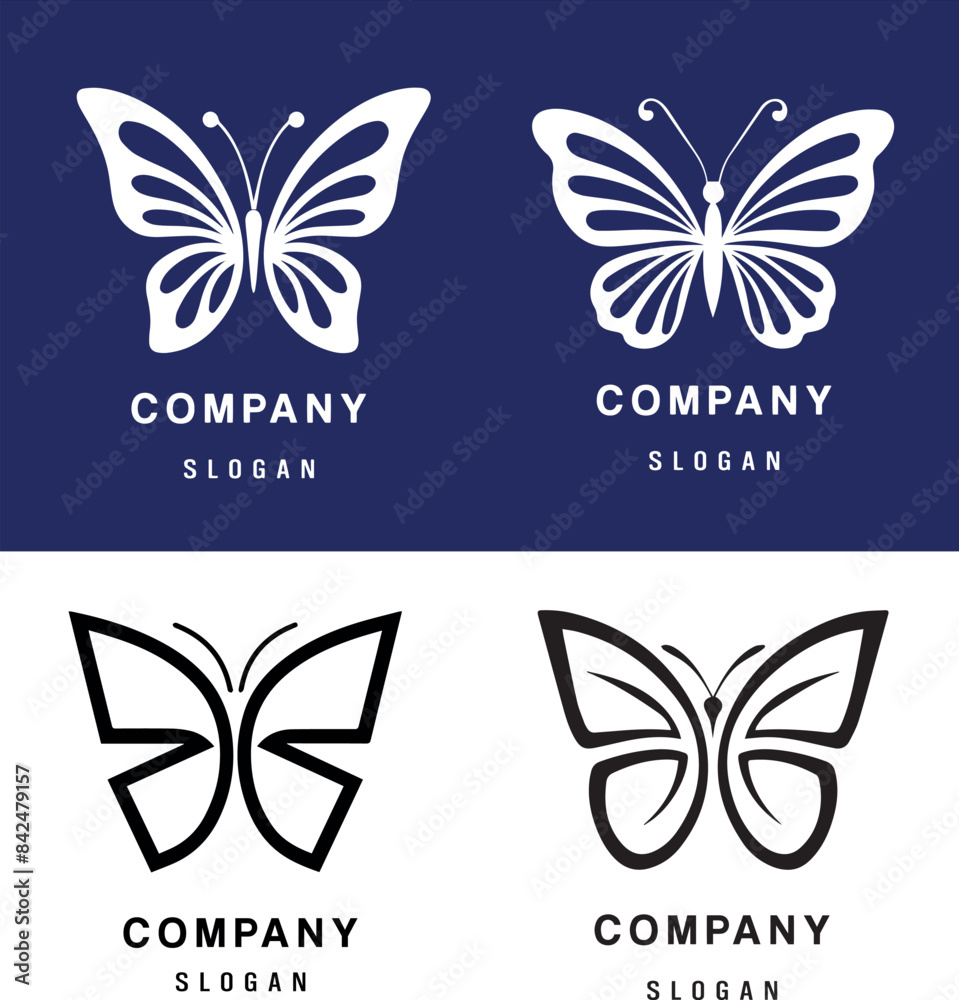 set of butterfly logo vector illustration for business set of butterfly logo vector illustration for business