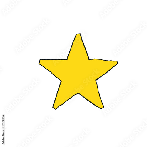 simple transparent yellow star illustration PNG
