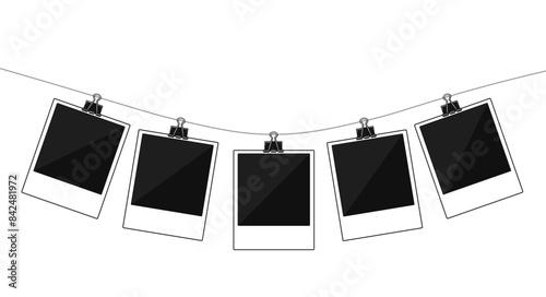 Vector Polaroid Frames. The most realistic photo templates with shadows on the market. Vintage Card Set for stock use png. Vector illustrations on a transparent background. Adobe Illustrator Artwork