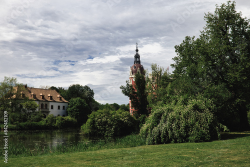 Fürst Pückler - Fuerst Pueckler Schloss in Bad Muskau - Park - Sommer -  Sachsen - Deutschland photo