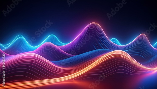 neon waves on a dark background