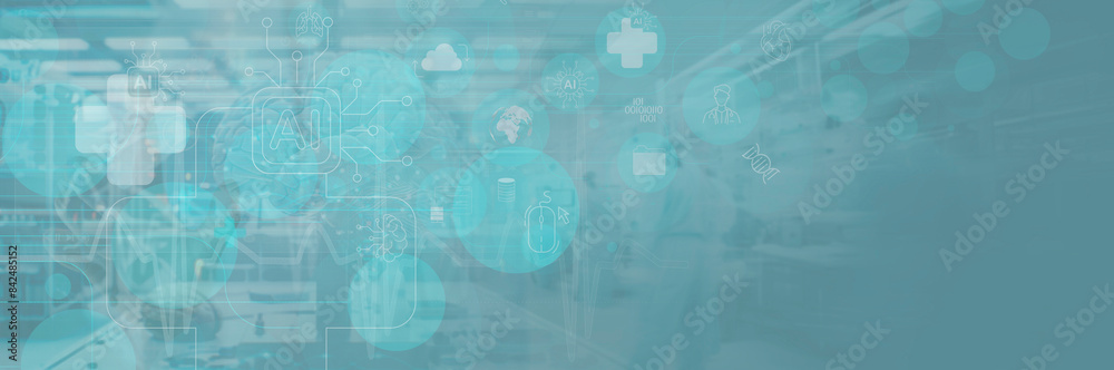 background of medical revolution and advance of technology Artificial Intelligence,AI Deep Learning for medical research,Transformation of innovation and technology for future Health.