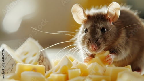 チーズを食べるネズミ photo