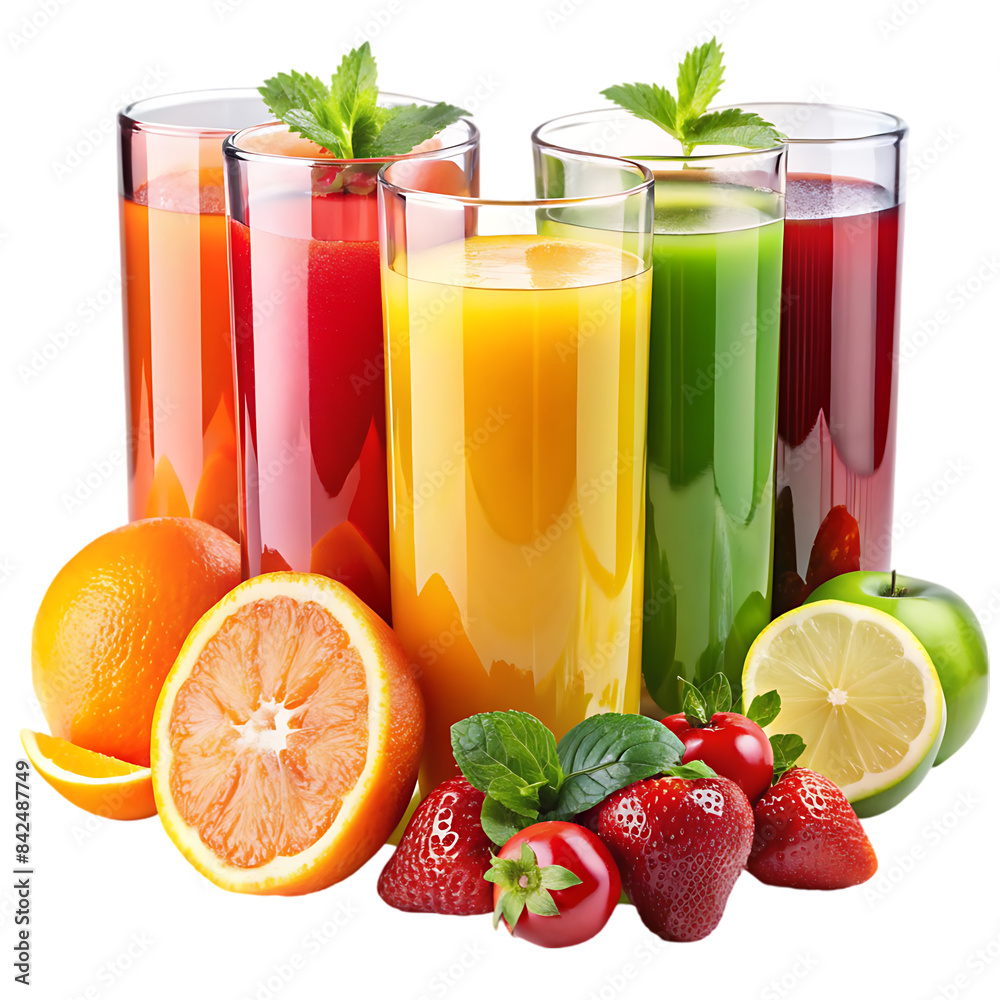 Showcasing fresh fruit juices Showcasing fresh fruit juices