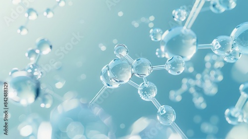 Advanced Skincare Science background, Molecular Exploration of Acids, Collagen, and DNA for Cosmetic Treatment and Therapy