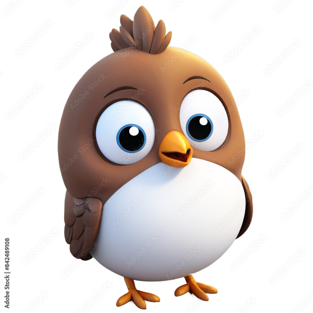 3d illustration of brown bird icon 3d illustration of brown bird icon