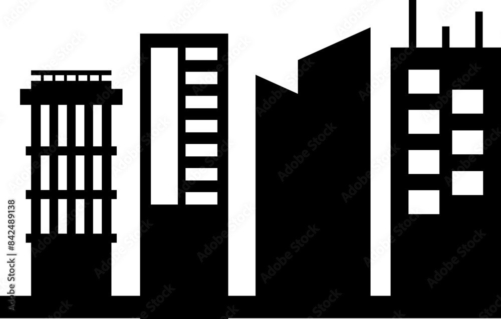 City Building Silhouette Vector City Building Silhouette Vector
