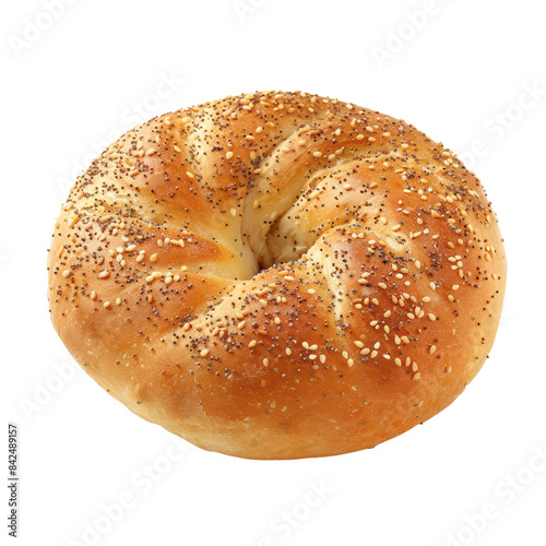 Bread Bialy side view full length isolate on transparency background PNG