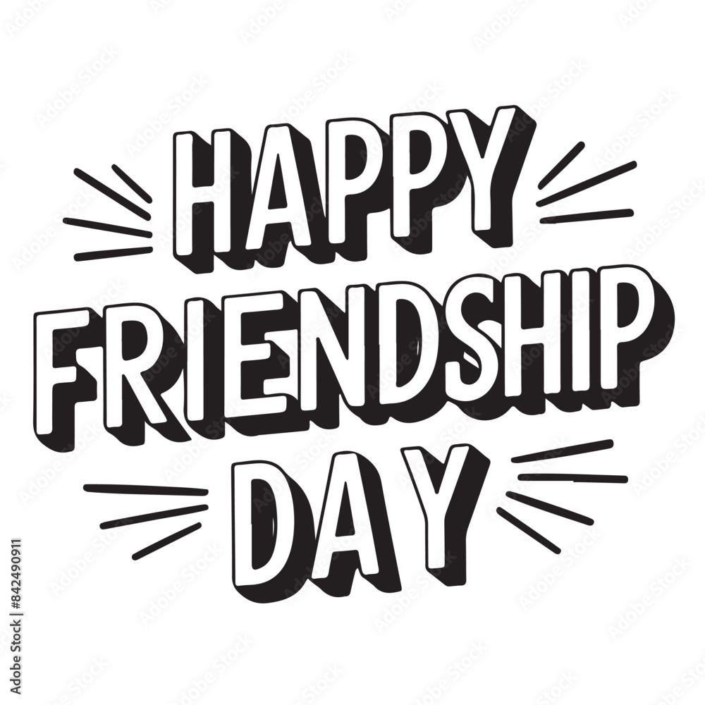 happy friendship day typography in vector happy friendship day typography in vector
