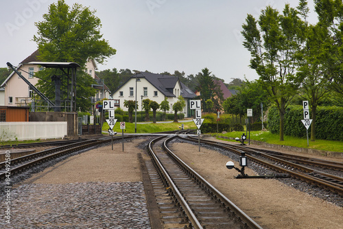 Bahnsteig, Gleis, Kleinbahn Molli, Bahnhof West, Ostseebad Kühlungsborn, Mecklenburg Vorpommern, Deutschland 