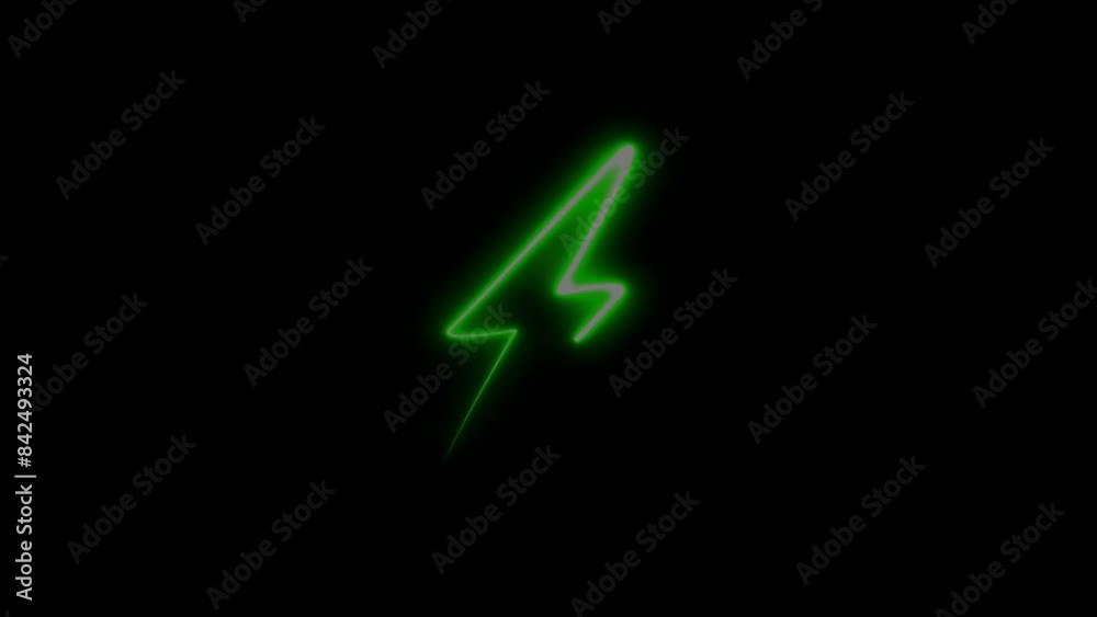 Abstract charging icon neon light animation. neon lightning sign. Bright lightning, electrical storm, high voltage. 4K animation. Abstract charging icon neon light animation. neon lightning sign. Bright lightning, electrical storm, high voltage. 4K animation.