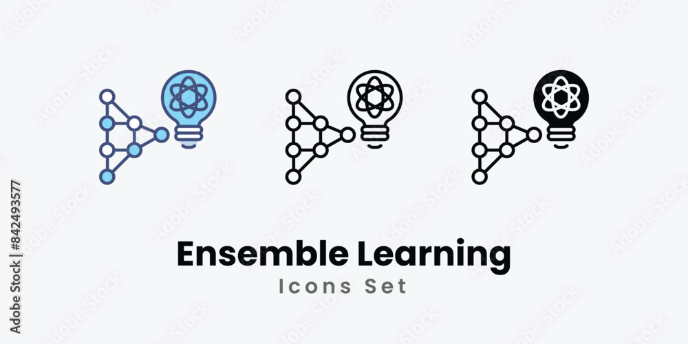 Ensemble Learning icons vector set stock illustration Ensemble Learning icons vector set stock illustration