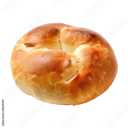 Bread Bialy front view full length isolate on transparency background PNG