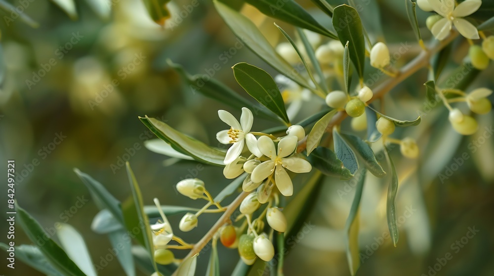 Images of the flowers of fruit trees Olive tree flower photos : Generative AI Images of the flowers of fruit trees Olive tree flower photos : Generative AI