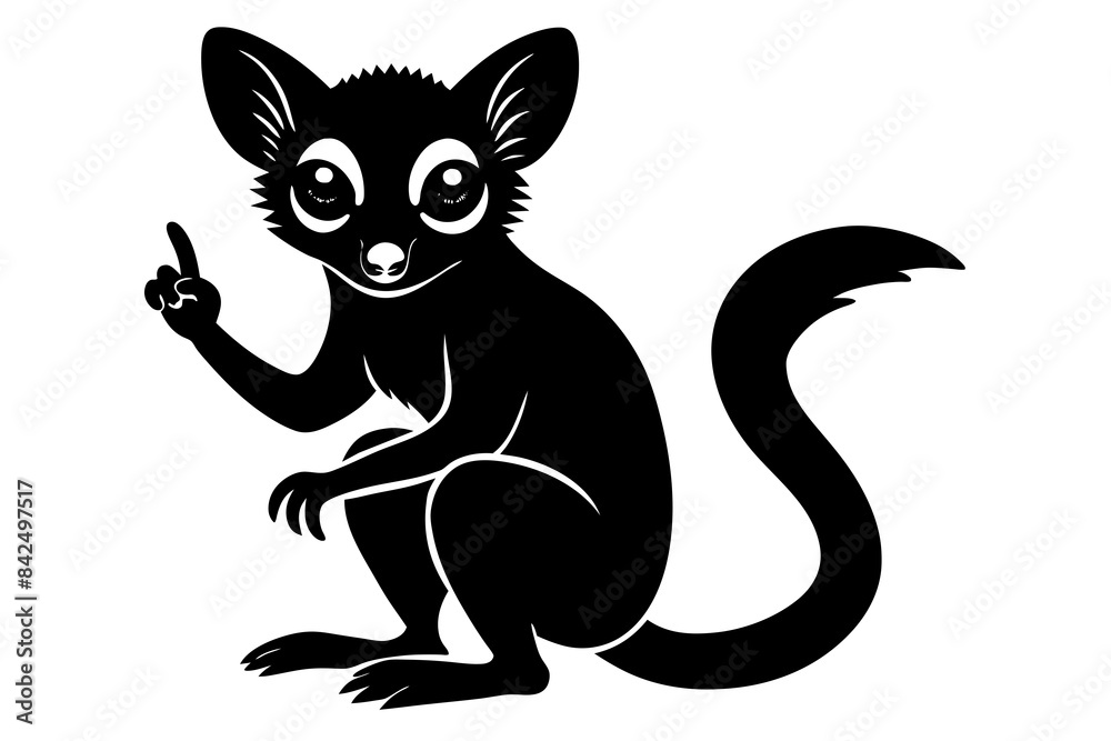 lemur silhouette vector illustration