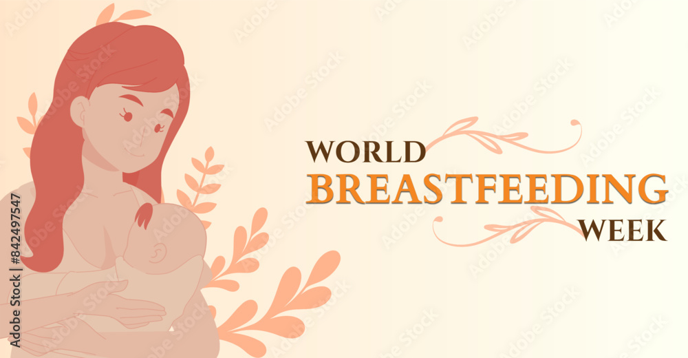 World Breastfeeding week, campaign or celebration banner World Breastfeeding week, campaign or celebration banner