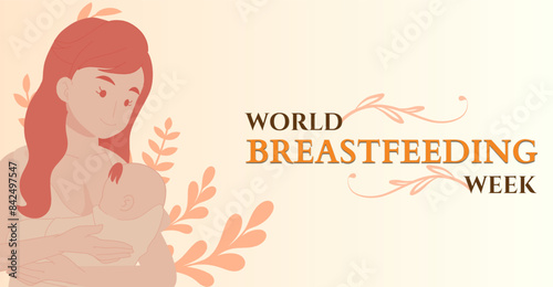 World Breastfeeding week, campaign or celebration banner  