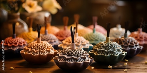 Exquisite Handcrafted Ceramic Incense Stick Holders A Luxurious Collection for Freshening. Concept Home Decor  Ceramic Art  Handcrafted Gifts  Aromatherapy Accessories  Unique Designs