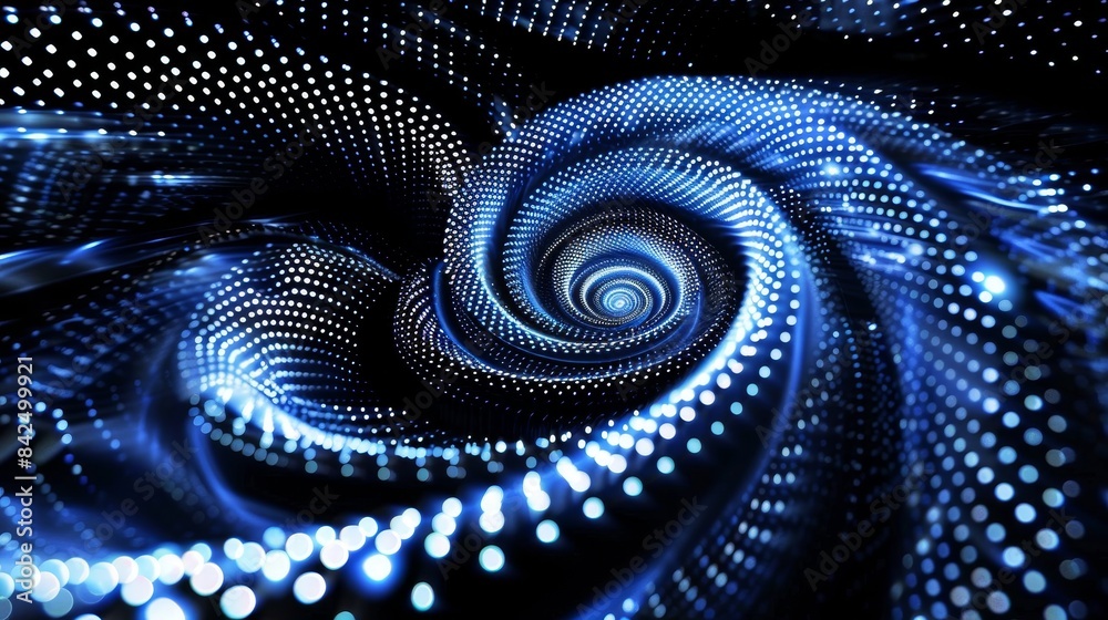 Abstract digital swirl pattern featuring glowing dots and smooth curves, creating a sense of depth and motion. Abstract digital swirl pattern featuring glowing dots and smooth curves, creating a sense of depth and motion.