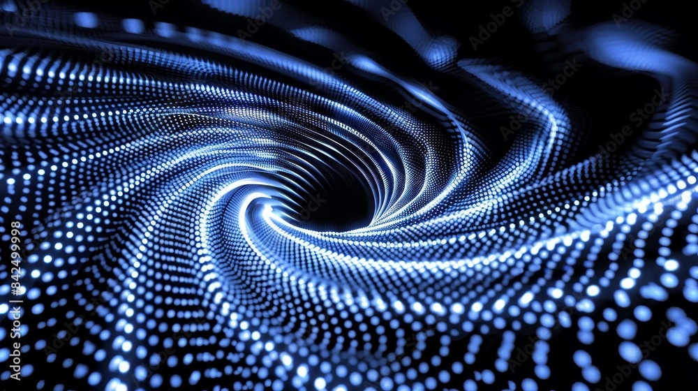 Abstract digital swirl pattern featuring glowing dots and smooth curves, creating a sense of depth and motion. Abstract digital swirl pattern featuring glowing dots and smooth curves, creating a sense of depth and motion.