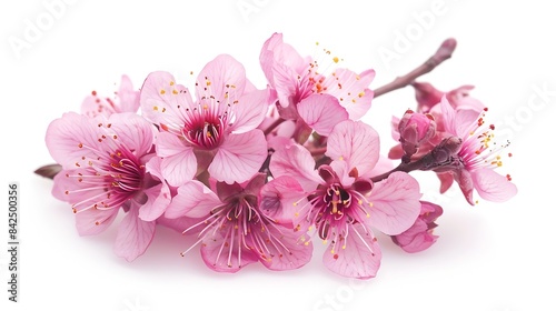 Pink cherry blossom in spring season isolated on white background : Generative AI