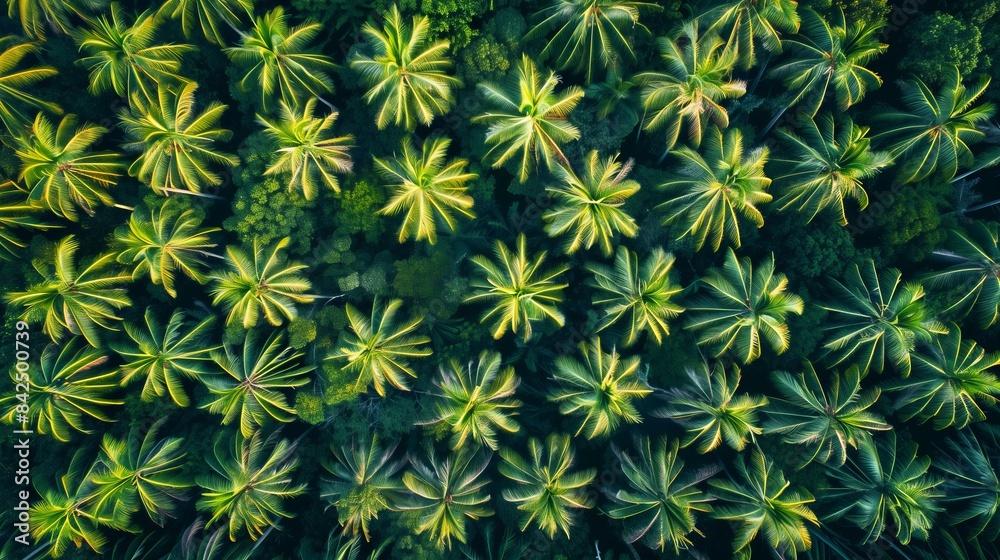 top view drone view of many palm trees forest background, summer top view drone view of many palm trees forest background, summer