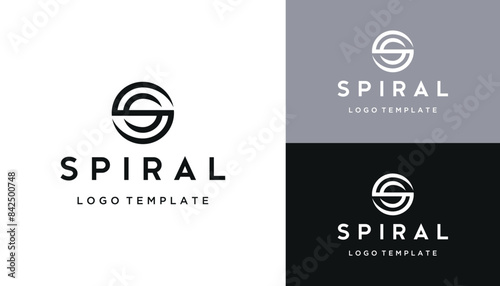 Initial Letter S SS with Spiral Rotation Spinning Logo Design