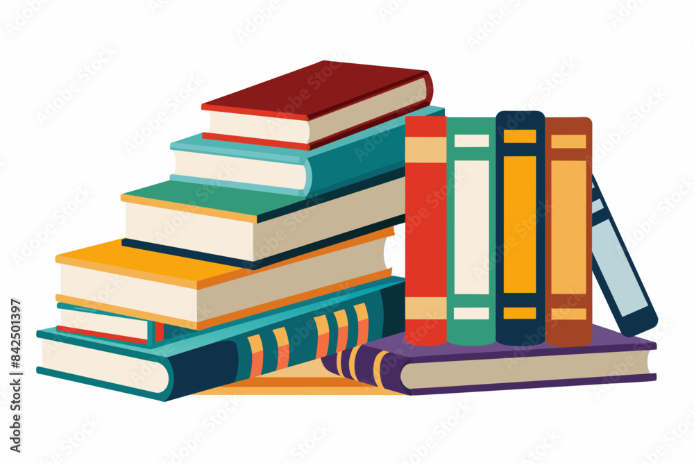 Naklejka premium Books on White Background,#Books, #WhiteBackground, #BookStack,