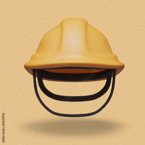 Yellow construction helmet in realistic style. Hard hat for construction and repair work