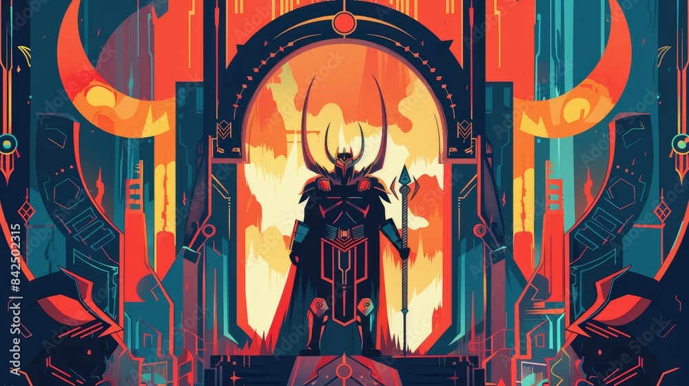 Ragnarok flat design front view epic animation vivid Ragnarok flat design front view epic animation vivid