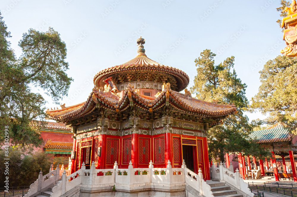 Decorative pagoda at the Forbidden City in Beiing China. The imperial palace complex served as the seat of power for multiple Ming and Qing dynasties. A UNESCO World Heritage Site. Decorative pagoda at the Forbidden City in Beiing China. The imperial palace complex served as the seat of power for multiple Ming and Qing dynasties. A UNESCO World Heritage Site.
