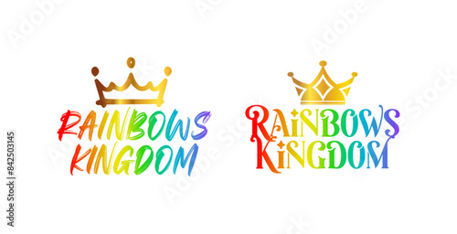 rainbows reign - rainbow colored typography