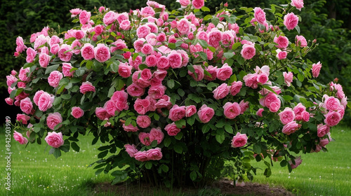 Wallpaper Mural Large bush with pink roses, beautiful flowers Torontodigital.ca