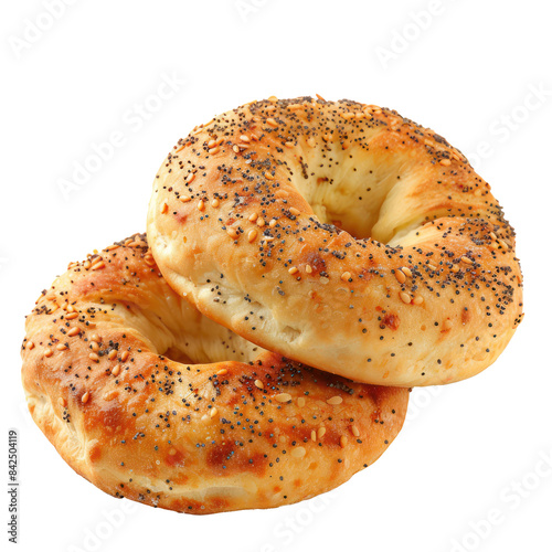 Bread Bialy side view full length isolate on transparency background PNG © KimlyPNG