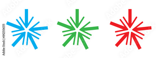 Arrows outward and arrow inward icon symbol vector illustration.