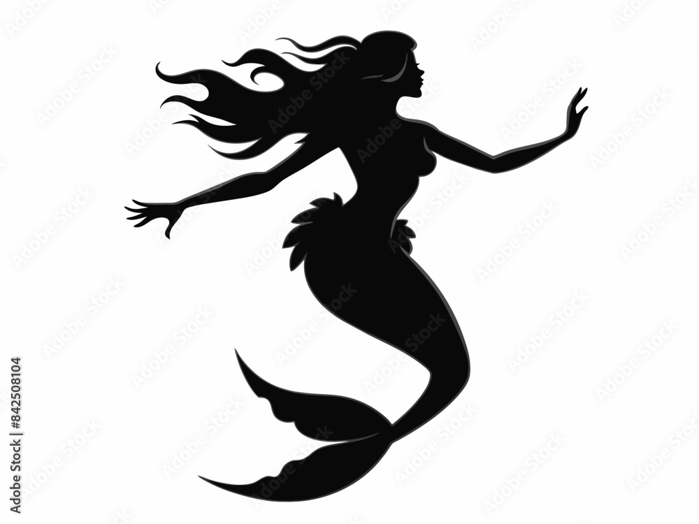 dancing-mermaid-black-silhouette-vector. dancing-mermaid-black-silhouette-vector.