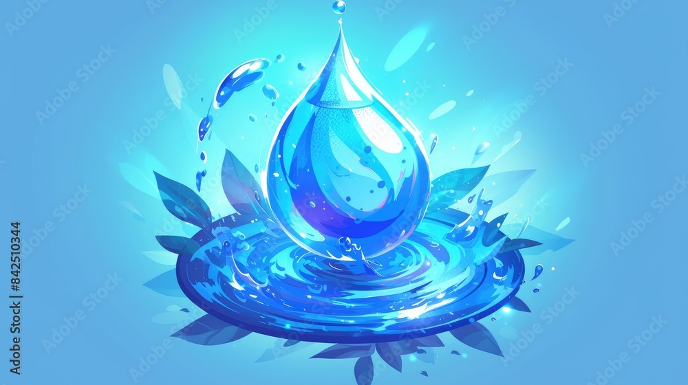 Fototapeta premium 2d illustration of a water icon in EPS 10 format for a dynamic and eye catching design