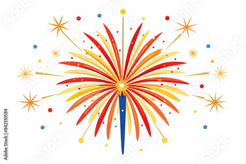 Firework on a White Background,