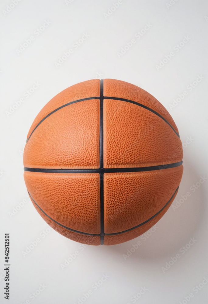 Fototapeta premium a basketball on white background, symmetrical line