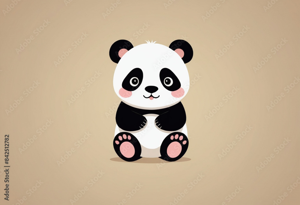 Art, vector illustrations, minimalism, cute panda