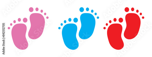 Wallpaper Mural Baby footprint icon collection. Baby feet vector icon. Newborn barefoot icon set.footprint, newborn, kids feet sign. Vector 10 eps. Torontodigital.ca